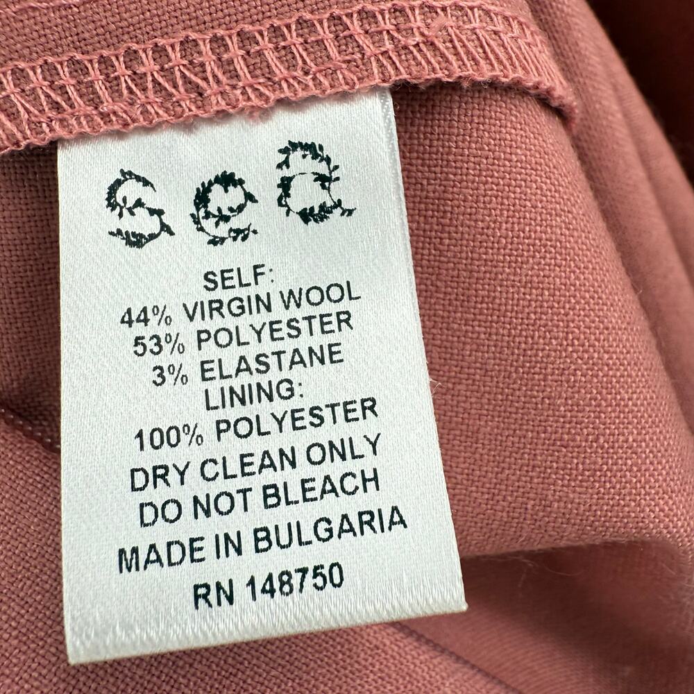Sea New York Hayes Dress Size 4 Empire Midi Rose Pink Wool Blend Designer Luxury - Picture 15 of 16
